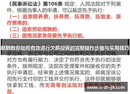 赵鹏教你如何有效进行欠薪投诉的完整操作步骤与实用技巧 赵鹏教你如何有效进行欠薪投诉的完整操作步骤与实用技巧
